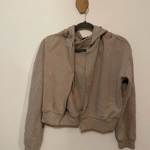 Women's Tan Zip-Up Jacket